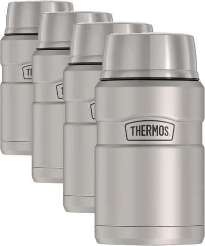 Vista 24 de THERMOS Stainless King Tarro de alimentos aislado al vacío con cuchara, 16 onzas, verde militar