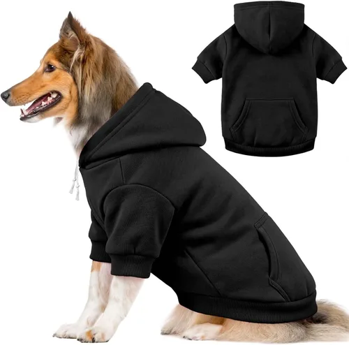 Vista 14 de Dog Sweaters for Small Dogs, Dog Hoodie Apparel Sweatshirt Clothes Negro