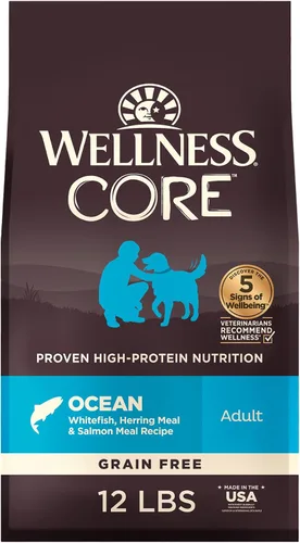 Vista 14 de Wellness CORE Alimento seco para perros, sin granos, alto en proteínas, natural, receta de pato silvestre, cordero, jabalí y conejo
