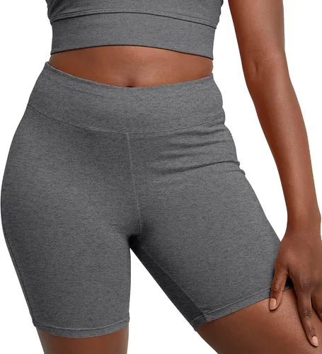 Vista 5 de Hanes Pantalones cortos de ciclismo elásticos para mujer, pantalones cortos deportivos de algodón para mujer, entrepierna de 7 pulgadas