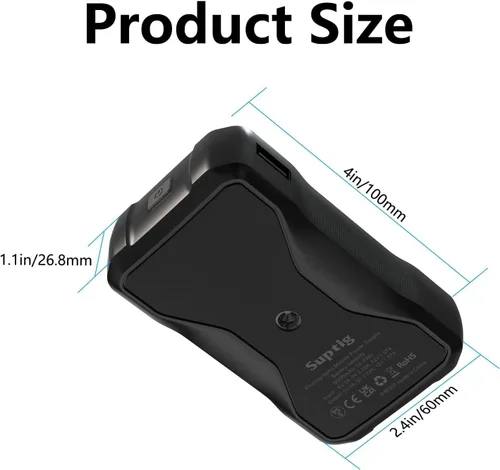 Vista 8 de Suptig Cargador portátil de 9000 mAh batería Banco de energía compatible para Gopro, Canon, Nikon, DJI osmo, Insta 360, Akaso More Cámara, teléfono
