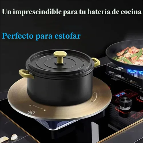 Vista 6 de Adaptador de placa de inducción, difusor de calor para estufa de gas y vidrio, disco convertidor de inducción con mango extraíble, placa difusora