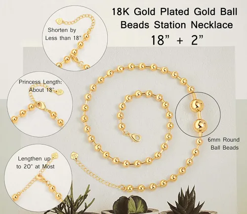 Vista 4 de Aobei Pearl - Gargantilla de oro de 18 quilates con cadena de clip, cadena de bolas y dijes perlas barrocas biwa para mujeres Cadena de estación