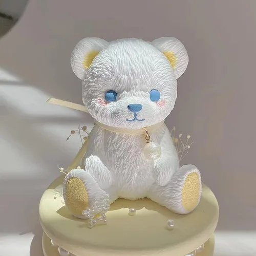 Vista 3 de 2 moldes de resina de silicona de oso – Moldes de vela de resina de oso 3D y jabón para fundición de resina epoxi de animales lindos, fondant
