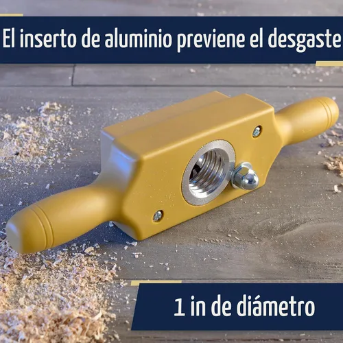 Vista 6 de Juego de machos y terrajas - 1 pulgada x 6TPI Kit de macho de rosca para espigas que corta roscas de madera macho y hembra con caja de roscar de dos