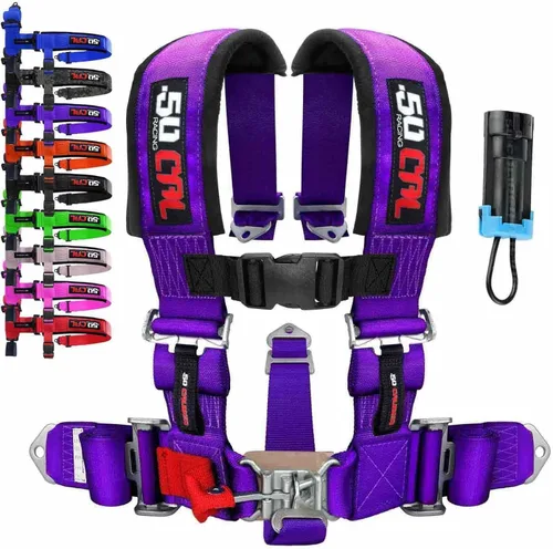 Vista 9 de 5 Point Harness for Bucket Seat & Bypass Plug for Bucket Seat, 9 Color Options, Compatiable with Canam, Racing Harness, UTV