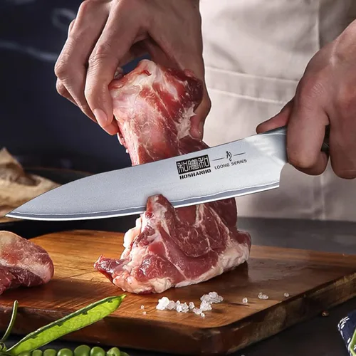 Vista 7 de HOSHANHO Cuchillo utilitario de cocina de 6 pulgadas, cuchillo de chef japonés ultra afilado del acero inoxidable