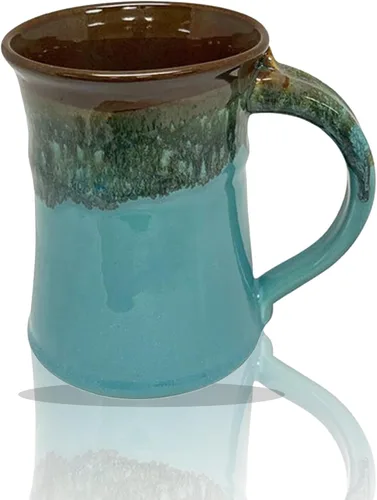 Vista 15 de Clay in Motion Taza grande (Cobalt Canyon)