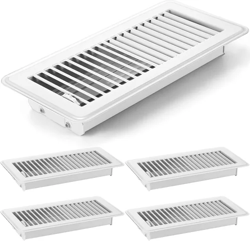 Vista 19 de 4 cubiertas de ventilación de piso de 10'', rejillas de piso de servicio pesado, cubiertas de ventilación de calor de metal con acabado a prueba