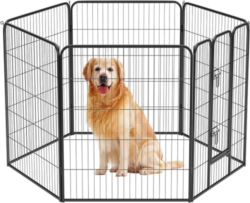 Vista 27 de BestPet Extensión de corral para perros 32 pulgadas, 2 paneles Corral resistente para mascotas con ejercicio de metal Paneles de cerca