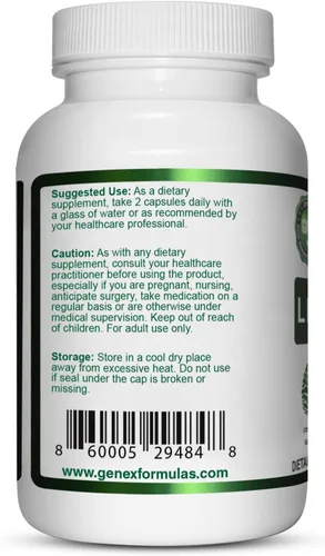 Vista 3 de Genex Formulas Suplemento de melena de león con extracto de melena de león 100% - Suplemento de apoyo cerebral nootrópicos 1000 mg/porción