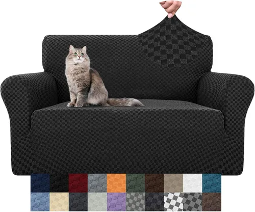 Vista 70 de YEMYHOM Funda para sofá con diseño jacquard de alta elasticidad, funda para silla de sala de estar, a prueba de mascotas, perros y gatos