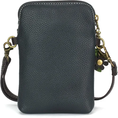 Vista 2 de CHALA Plant Life Collection - Bolso cruzado para teléfono celular, piel sintética, lona, multicolor, con correa ajustable Hongos marrones - Azul