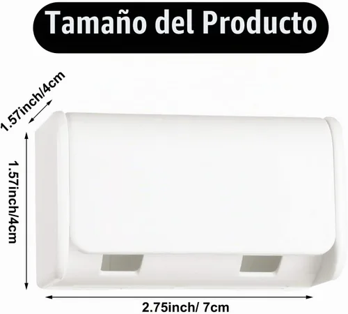 Vista 3 de Patelai 2 soportes para cepillos de dientes montado en la pared con cubierta, 2 ranuras autoadhesivas para cepillos de dientes eléctricos