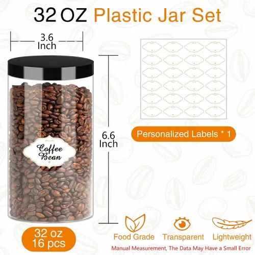 Vista 9 de PeacePeo Tarros de plástico con tapas, recipientes de slime de 4 onzas, 72 frascos de plástico transparente vacíos, recipientes de cosméticos