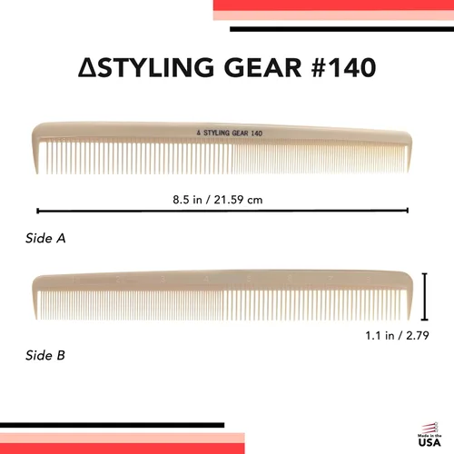 Vista 3 de Styling Gear #140 Peines de peluquero XL Peine de pelo Peines de separación Peines de pelo Trenzado Peine de dientes anchos Peine de barba Peine