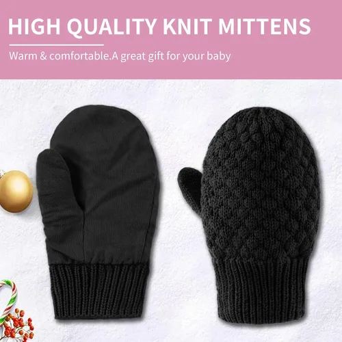 Vista 50 de Guantes de punto para bebés, niños y niñas, guantes de invierno para recién nacidos, guantes de 0 a 3 años