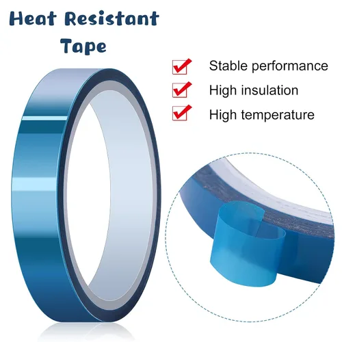 Vista 5 de Outus 6 rollos de cinta de alta temperatura de 0.984 in cinta de prensa de vinilo térmico resistente al calor sublimación impresión 3D