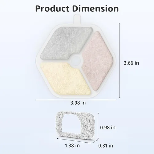Vista 4 de Filtro de fuente de agua para gatos, filtro de fuente de bebida para mascotas y esponjas para fuente de agua inalámbrica para gatos de 152 oz/4.5 L