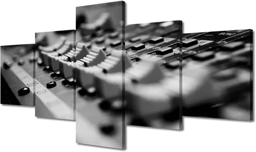 Vista 10 de Lienzo decorativo para pared, diseño de DJ Music Mixes the Track HD impreso en pinturas, 5 piezas de imágenes abstractas para sala de estar, obra