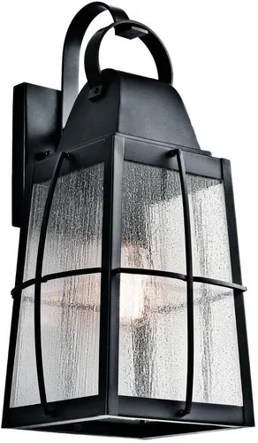 Vista 14 de Kichler Tolerand 49552BKT - Lámpara de pared para exteriores de 12 pulgadas en negro texturizado, 1 luz de pared exterior para porche con vidrio
