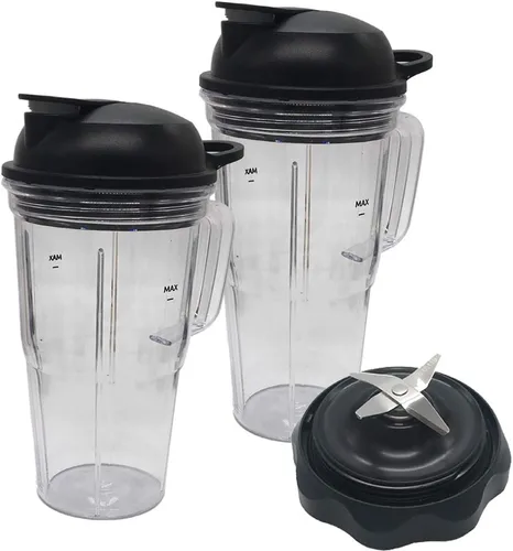 Vista 12 de Frasco personal de repuesto para exprimidor de 24 onzas con tapa para llevar, compatible con Nutribullet Ultra Plus+ Sistema de cocina compacto