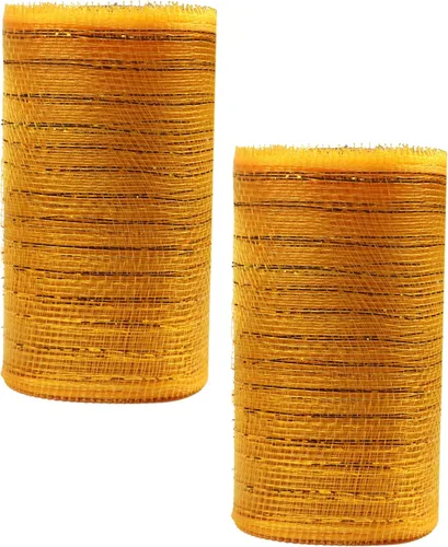 Vista 102 de YYCRAFT Paquete de 2 cintas de malla de polímero metálico de 6 pulgadas (total 20 yardas, verde manzana)