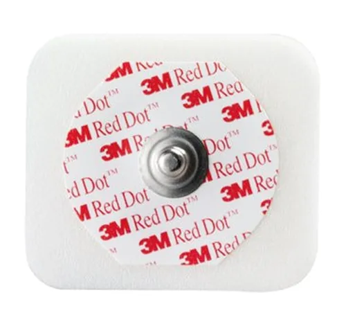 Vista 3 de 3m Red Dot Electrodo de monitoreo - Modelo – 2560 – Bolsa de 50 1.3 x 1.6 in Size, Foam Backing, Snap Connector, Sticky Gel, 5 Day Wear, 30 Day