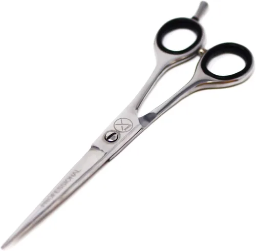 Vista 2 de PRO - Tijeras de peluquero afiladas para corte de pelo, 6.5 pulgadas, peso ligero, fabricado en Alemania, acero con reposamanos