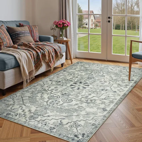 Vista 23 de Lahome Alfombra Floral Bohemio Medaillon - 2x3 Pequeña Alfombra de Baño Rosa Caliente, Alfombra de Cocina, Lavable a Máquina, Antideslizante, Suave