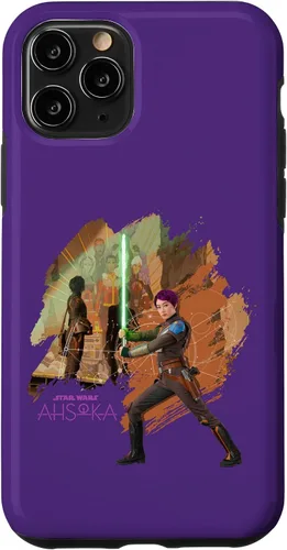 Vista 26 de iPhone 11 Star Wars Ahsoka Part Two Sabine Wren Mural y estuche de sable de luz