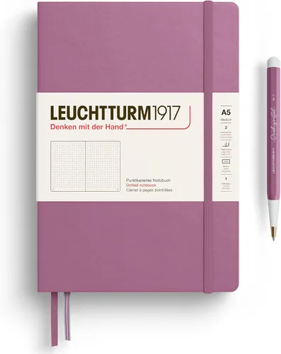 Vista 11 de LEUCHTTURM1917 373976 Cuaderno mediano (A5), tapa dura, 251 páginas numeradas, cereza, liso