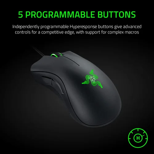 Vista 4 de Razer DeathAdder Essential (2021) - Ratón para juegos con cable con sensor óptico de 6,400 DPI