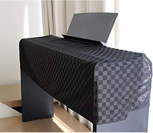 Vista 3 de Funda protectora a prueba de polvo, cubierta antipolvo para teclado de piano, protección de piel sintética, cubierta universal de 88 teclas Negro
