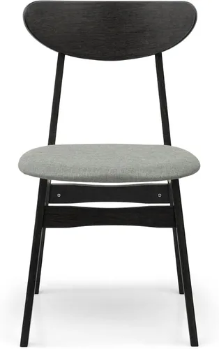 Vista 7 de Juego de 3 mesas redondas de cocina y 2 sillas laterales Yumiko de madera maciza con asiento acolchado