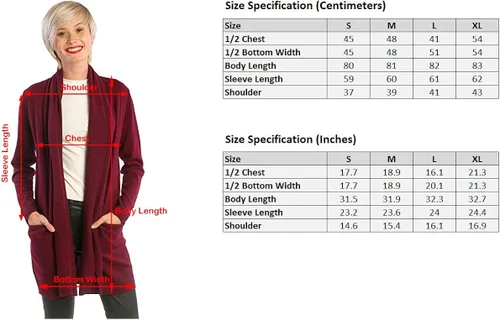 Vista 7 de cashmere 4 U 100 Cachemira Oversize Open Front Cardigan Coat para las mujeres