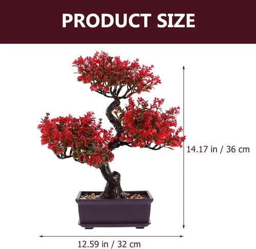 Vista 3 de Árbol bonsái artificial, árbol bonsái falso realista, plantas falsas de interior, planta sintética en maceta, planta bonsái de pino japonés, planta
