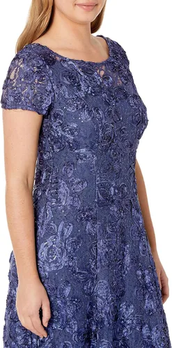 Vista 3 de Alex Evenings Vestido pequeño de manga larga para mujer