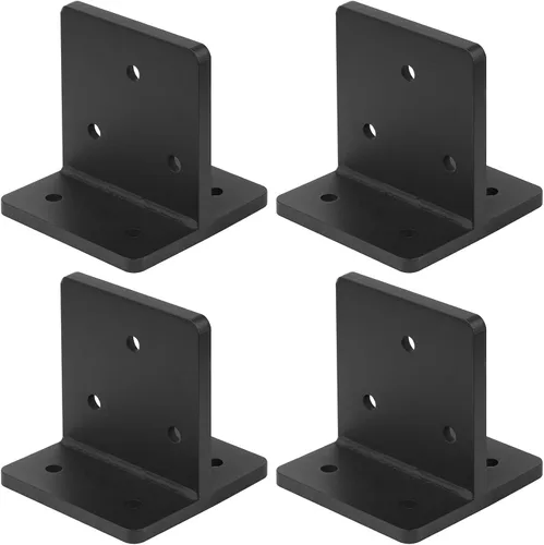 Vista 8 de 4 bases de poste ocultas de 4 x 4, soporte de placa de cuchillo resistente