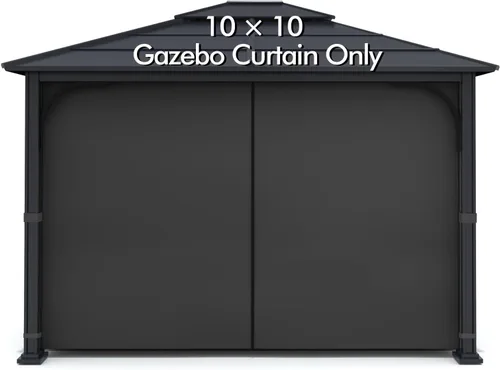 Vista 14 de Cortina Universal de Repuesto para Privacidad de Gazebo - Wonwon Panel de Privacidad con Toldo y Cierre para Gazebo al Aire Libre de 10 x 10 Pies