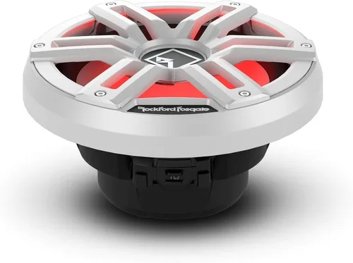Vista 3 de Rockford Fosgate M2D2-10I Color Optix 10" DVC 2-Ohm Infinite Baffle Multicolor LED Iluminado Subwoofer Marino - Blanco/Acero inoxidable