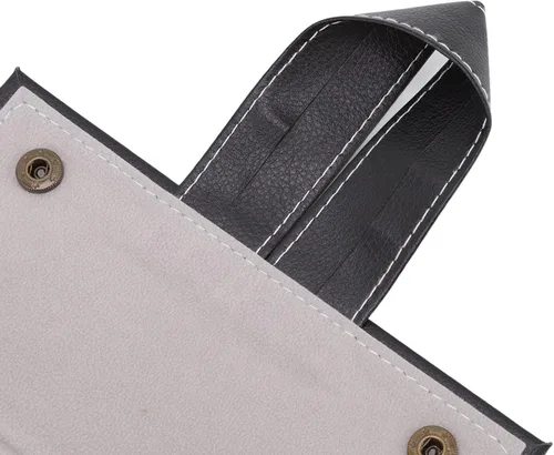 Vista 5 de TOPINCN Estuche organizador de gafas de sol para hombres y mujeres, 5 ranuras, soporte de lentes de almacenamiento de piel sintética para gafas