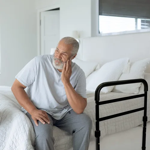 Vista 8 de Vaunn Nuevo Riel de Asistencia Ajustable para Cama Médica (Cumple con el Estándar de Seguridad ASTM F3186–17) y Barra de Agarre con Protector