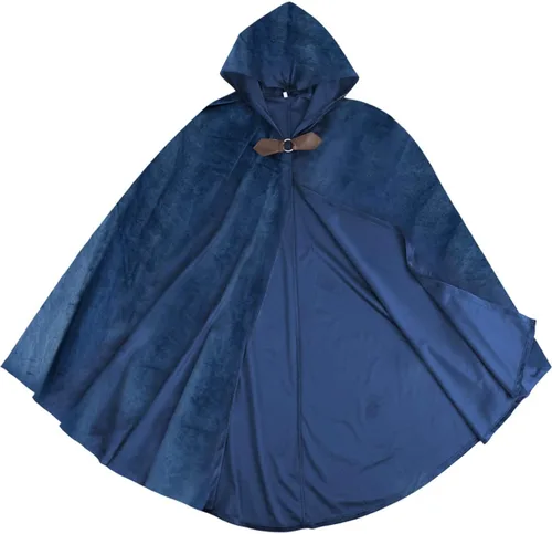 Vista 4 de GRAJTCIN Capa renacentista con capucha de terciopelo, capa victoriana, medieval Hobbit disfraz de Halloween