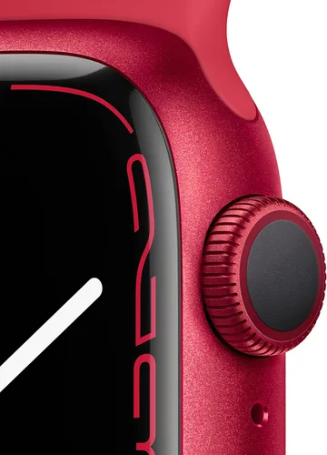Vista 2 de Apple Serie 7 (GPS, 1.614 in) - Caja de aluminio roja con correa deportiva roja (renovada)