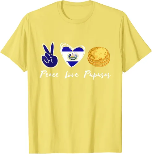 Vista 42 de Pupusas Lover Love Peace El Salvadaor Camiseta Comida Salvadoreña