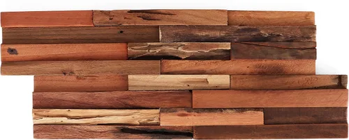 Vista 7 de Paneles de Pared 3D de Teca - Tablones de Madera - Paneles de Pared de Acento de Teca - Revestimiento de Pared - Tableros de Respaldo Shiplap