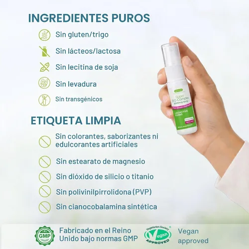 Vista 5 de Igennus Complejo Triple de Vitamina B12 5000mcg, Spray Sublingual Líquido, 45 Porciones, Metilcobalamina Metilada, Adenosilcobalamina e