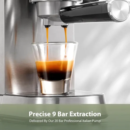 Vista 3 de Gevi Máquina compacta de café expreso de 20 bar para el hogar, cafetera
