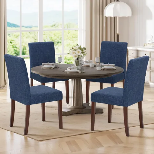 Vista 10 de MALOL Juego de 2 sillas de comedor tapizadas, sillas de comedor de tela, modernas sillas de comedor de madera, sillas auxiliares de cocina, silla